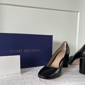 Stuart Weitzman Black 3” Leather Heels (size 8.5)